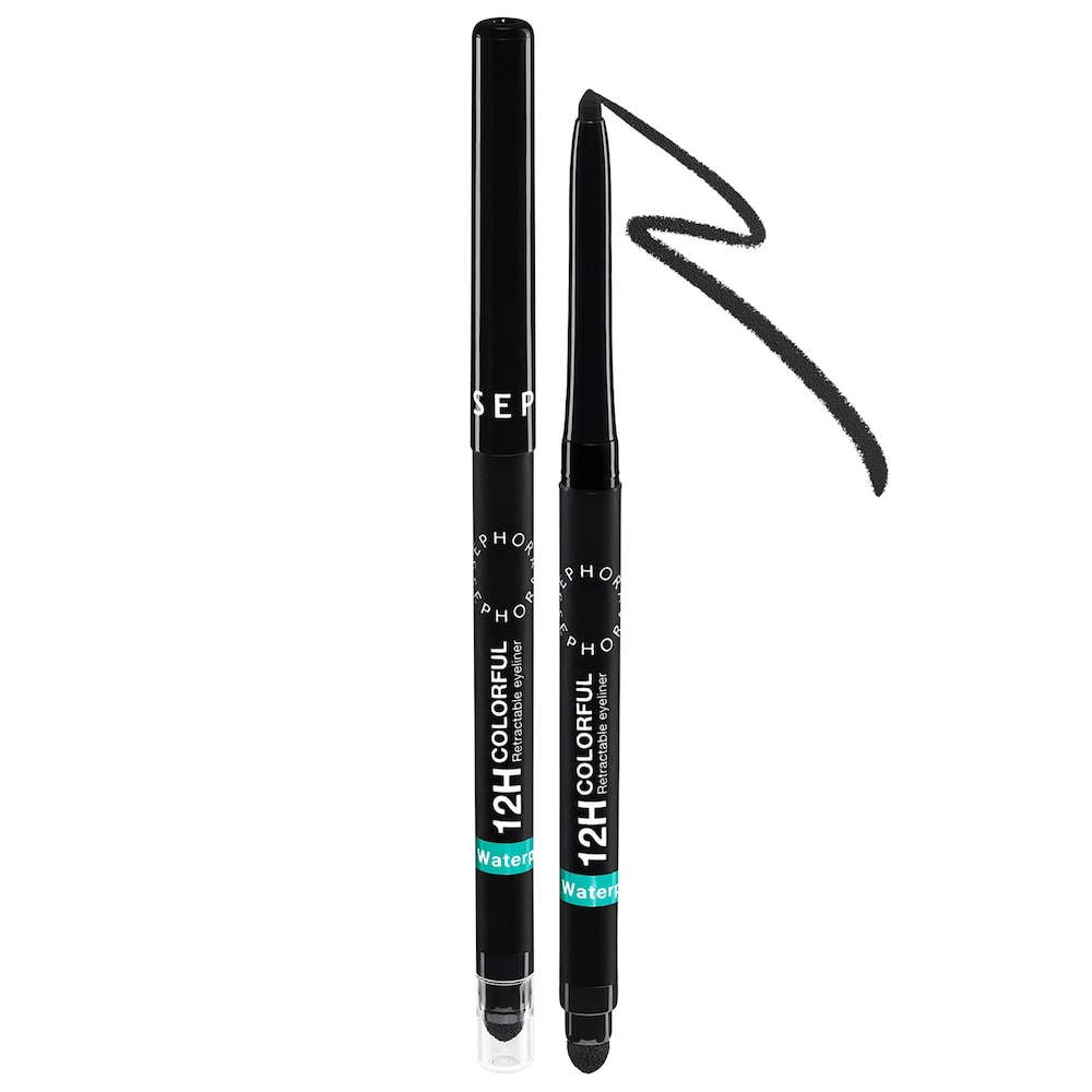 Sephora Collection 12H Colorful Waterproof Retractable Eyeliner — 01 Matte Black